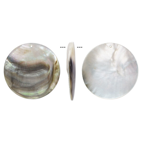 Focal, black lip shell (natural), 50mm flat round, Mohs hardness 3-1/2. Sold individually. image number 0