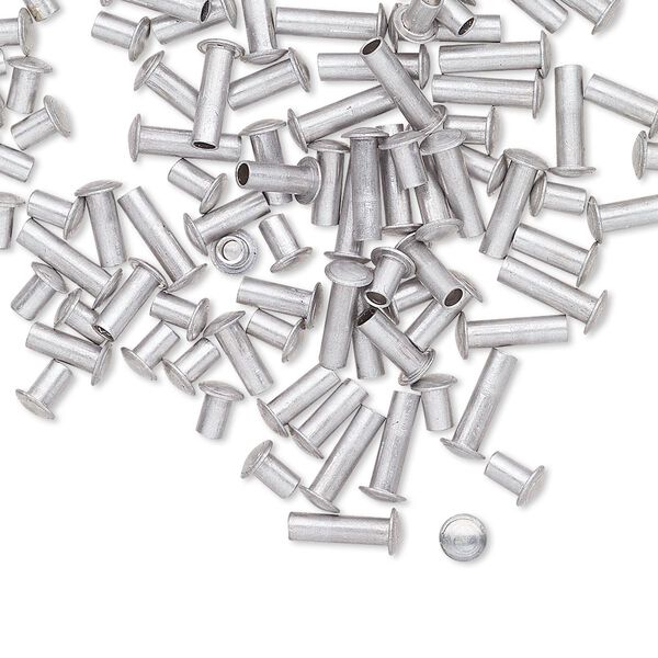 Rivet mix, aluminum, 3.5x3mm-7.5x3mm with 1.9mm barrel, fits 2mm hole. Sold per pkg of 100. image number 0