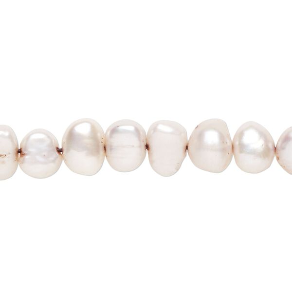 Freshwater pearl 1pkg1, flat-sided rice, 15 inch beige 8x5mm-9x7mm cultured image number 0