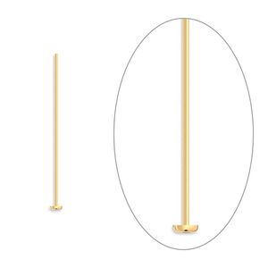 Head pin, gold-plated brass, 1 inch, 24 gauge. Sold per pkg of 500.