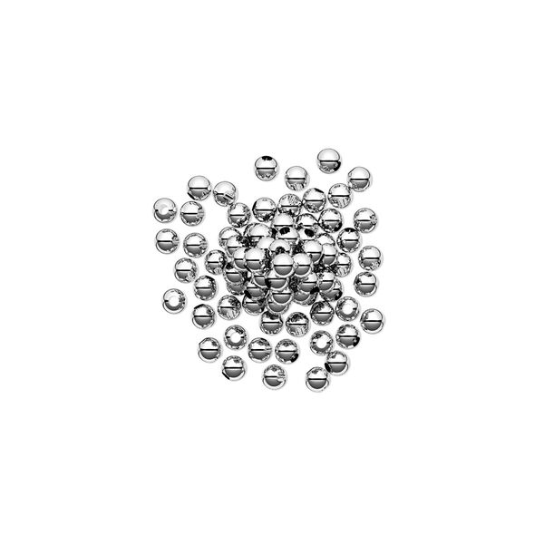 Bead, sterling silver, 2mm seamless round. Sold per pkg of 1,000. image number 0