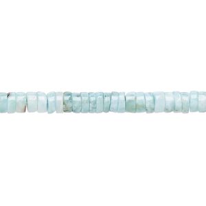 Larimar 1pkg1, hand-cut rondelle bead natural 8 inch 4x1mm-5x2mm