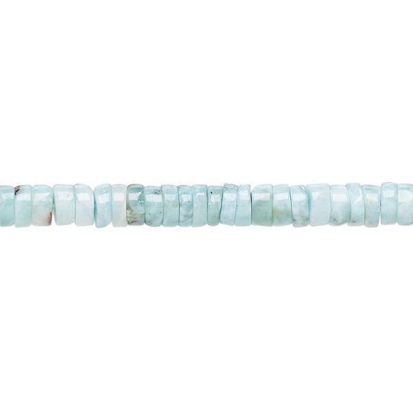 Larimar 1pkg1, hand-cut rondelle bead natural 8 inch 4x1mm-5x2mm image number 0