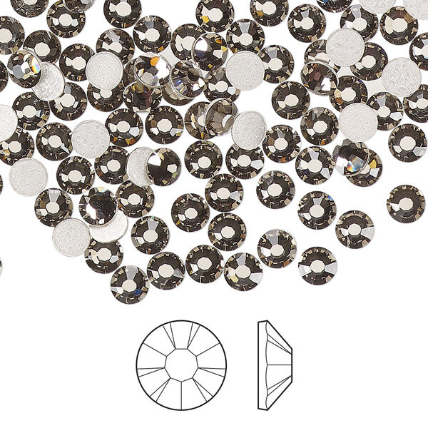 Flat back 1440pk black diamond foil back, Preciosa MAXIMA Czech crystal hotfix rhinestone 3.8-4mm chaton rose round SS16 image number 0