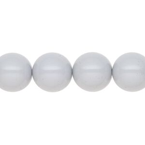 Pearl 10pk ceramic grey, Preciosa Czech crystal 12mm round
