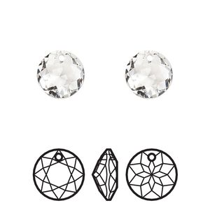 Drop 2pk crystal, Crystal Passions® 10mm pendant classic cut 6430