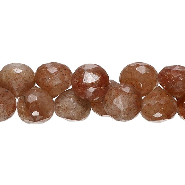 Strawberry quartz 1pkg1, hand-cut top-drilled faceted teardrop bead natural 7 inch 9x8mm-10x10mm image number 0