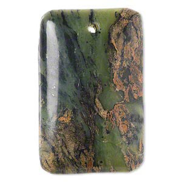 Focal, brown crazy lace agate (natural), 40x25mm hand-cut top-drilled domed rectangle with flat back, B grade, Mohs hardness 6-1/2 to 7. Sold individually. image number 0