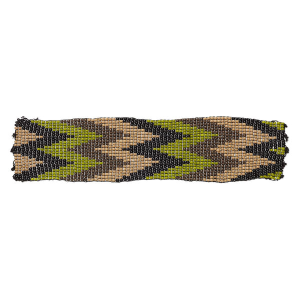 Component, glass, multicolored, 6x1-1/2 inch double-sided rectangle with zigzag pattern. Sold individually. image number 0