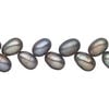 Freshwater pearl 1pkg1, herringbone-drilled rice, 14 inch dark silver peacock 7x6mm-9x7mm cultured image number 0