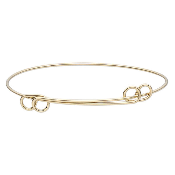 Bracelet, bangle,14Kt gold-filled, 1mm wide, adjustable from 8-9 inches. Sold individually. image number 0