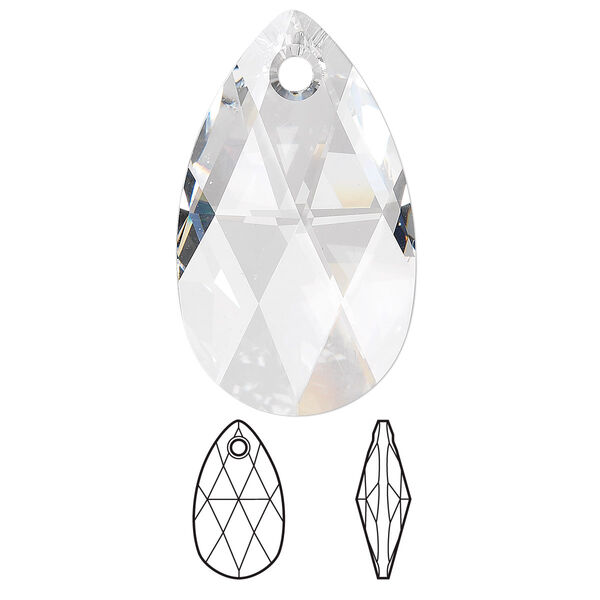 Focal 9pk crystal, Swarovski® 38x22mm pendant pear 6106 image number 0