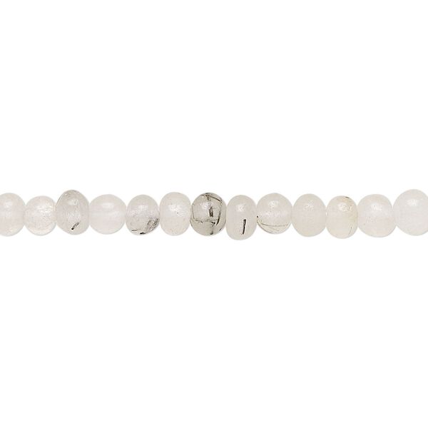 Tourmalinated quartz 1pkg1, hand-cut rondelle bead natural 14 inch 5x3mm-6x4mm image number 0