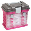Tote, Plano® Creative Options, plastic, clear, pink, light grey and dark grey, 11 x 7-1/4 x 10 inches. Sold individually. image number 1