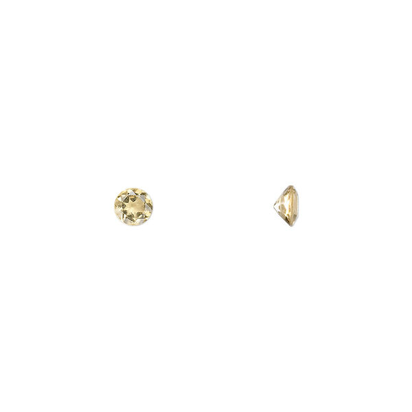 Gem, citrine (heated), 4mm faceted round, A grade, Mohs hardness 7. Sold per pkg of 4. image number 0
