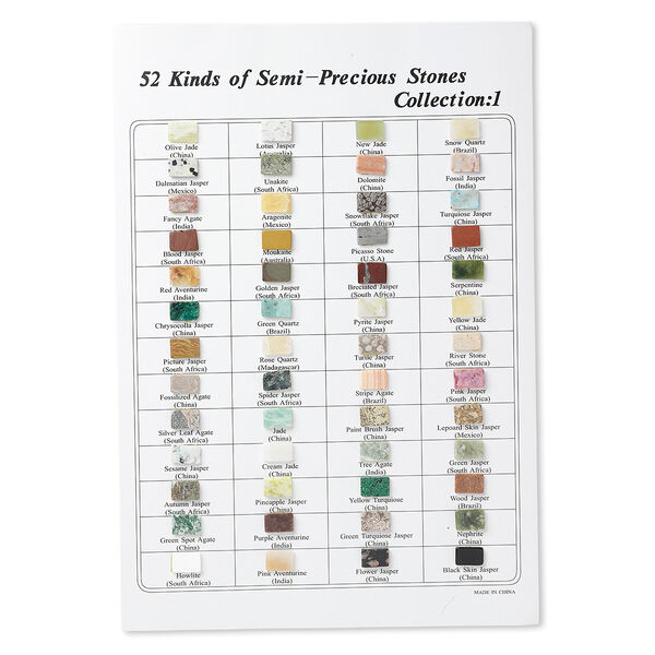 Identification chart 1pkg1 gemstones, 12-1/2x9 inches set of 52 mixed colors image number 0