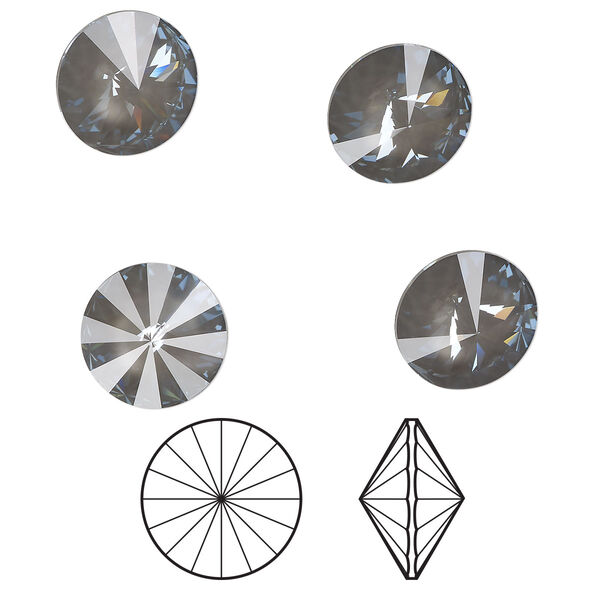 Chaton 4pk crystal dark grey ignite LacquerPRO, Crystal Passions® 14mm rivoli 1122 image number 0