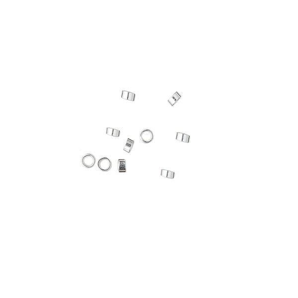 Crimp, sterling silver, 2x1mm cut tube with heavy wall, 1mm inside diameter. Sold per pkg of 10. image number 0