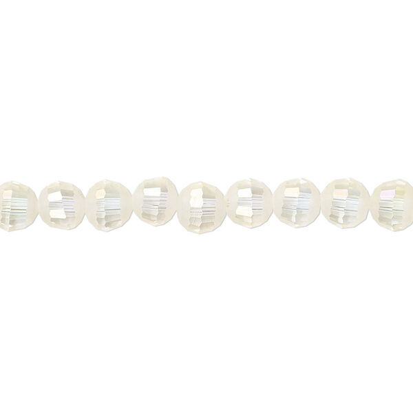 Bead 1pk 96 facets translucent crystal opal AB half-matte, Celestial Crystal® 6mm round 8 inch image number 0