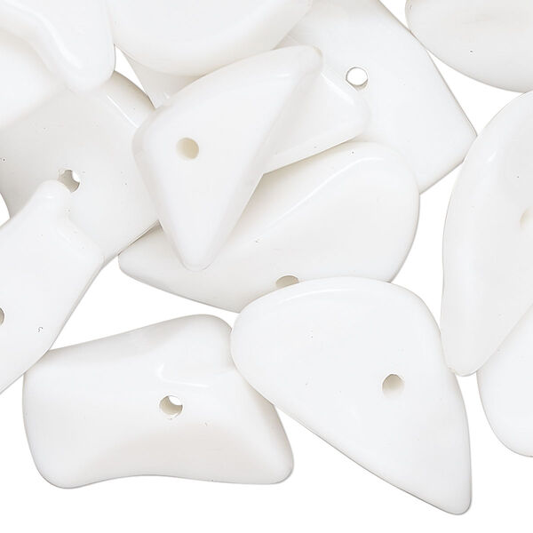 Bead, acrylic, white, extra-large chip. Sold per 2-ounce pkg, approximately 40 beads. image number 0
