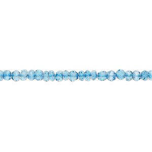 Quartz crystal 1pkg1, hand-cut faceted rondelle bead 12 inch 3x2mm-4x3mm