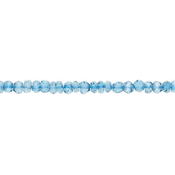 Quartz crystal 1pkg1, hand-cut faceted rondelle bead 12 inch 3x2mm-4x3mm image number 0