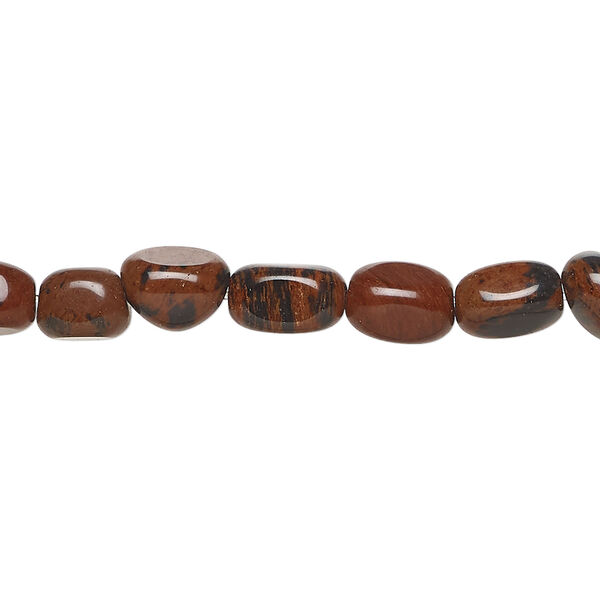 Mahogany obsidian 1pkg1, pebble bead natural, 15 inch small to medium image number 0