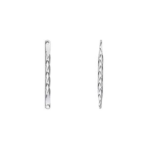 Link, silver-plated brass, 20x2mm etched bar. Sold per pkg of 50.