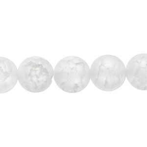 Ice flake quartz 1pkg1, matte round bead 15.5-16 inch 12mm