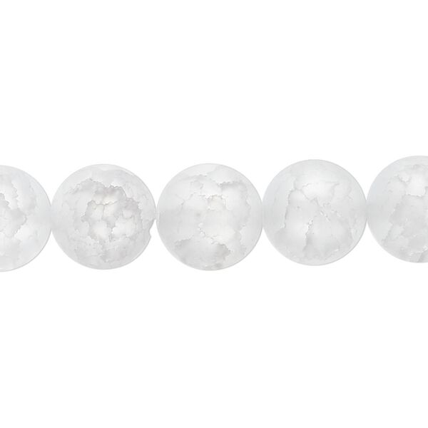 Ice flake quartz 1pkg1, matte round bead 15.5-16 inch 12mm image number 0