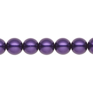 Pearl 2pk purple, Celestial Crystal® 8mm round 15.5-16 inch