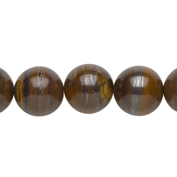 Bead, tiger iron (natural), 12mm round, B grade, Mohs hardness 7. Sold per 15-1/2" to 16" strand. image number 0