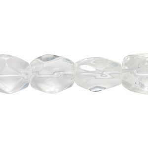 Quartz crystal 1pkg1, tumbled faceted nugget bead natural 15 inch small to medium