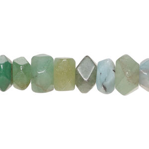 Green aventurine 1pkg1, faceted uneven rondelle bead natural, 15 inch 9x6mm-13x8mm