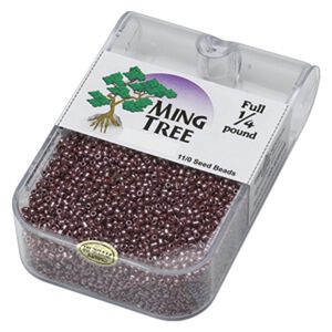 Seed bead, Ming Tree™, glass, pkg/1/4 pound, #11 round, opaque luster brown.