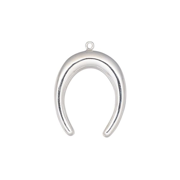 Charm, sterling silver, 21x17mm single-sided naja. Sold individually. image number 0