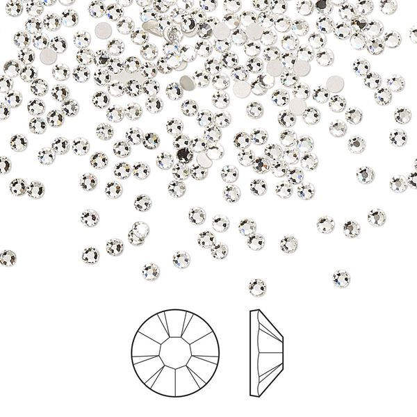 Flat back 144pk crystal foil back, Preciosa MAXIMA Czech crystal rhinestone 1.7-1.9mm chaton rose round SS5 image number 0
