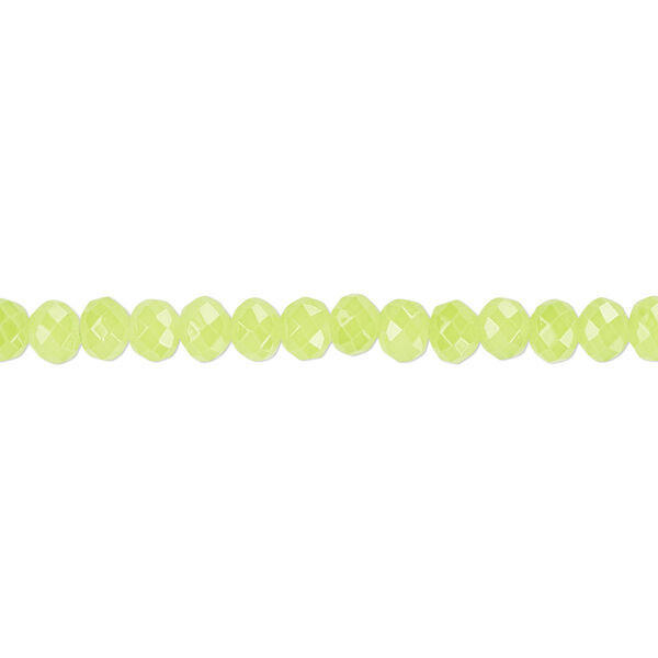 Bead 1pk light chartreuse frosted, Celestial Crystal® 4x3mm rondelle 15.5-16 inch image number 0