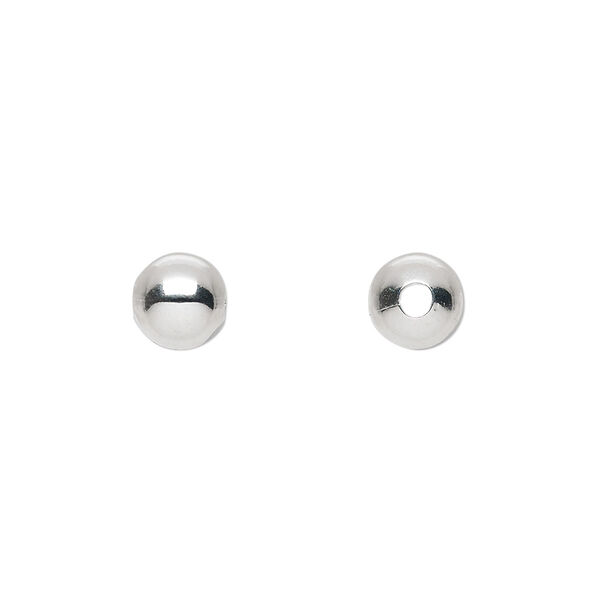 Bead, silver-plated brass, 7mm round. Sold per pkg of 10. image number 0