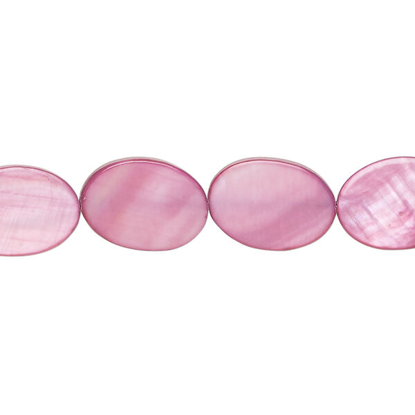 Mother-of-pearl shell 1pkg1, flat oval bead 15 inch plum 14x10mm-15x11mm image number 0