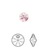 Drop 12pk rose, Crystal Passions® 8mm pendant mini disk 6428 image number 0