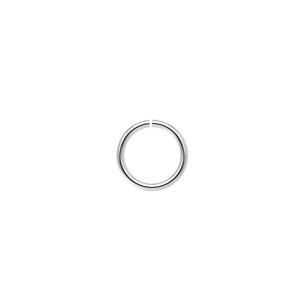 Jump ring, silver-plated brass, 10mm round, 8mm inside diameter, 18 gauge. Sold per pkg of 500. image number 0