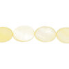 Mother-of-pearl shell 1pkg1, flat oval bead 15 inch canary yellow 14x10mm-14x11mm image number 0