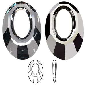 Focal 1pk crystal silver night, Crystal Passions® 30x20mm pendant helios 6040