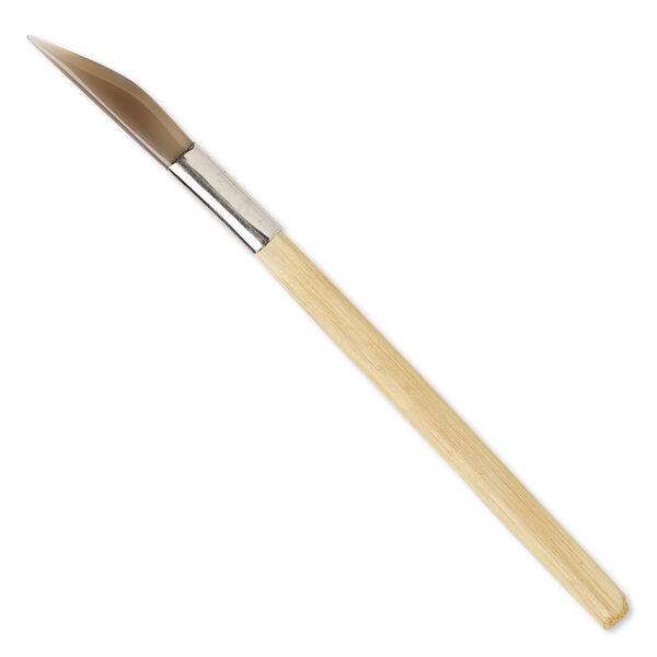 Burnisher, agate / wood (natural) / stainless steel, 9 inches with 2-inch tip. Sold individually. image number 0