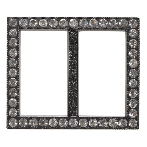 Focal, acrylic, black and clear, 63x53mm rectangle with (2) 40x22mm openings. Sold individually. image number 0