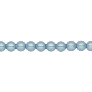 Pearl 500pk pearlescent blue, Preciosa Czech crystal 5mm round