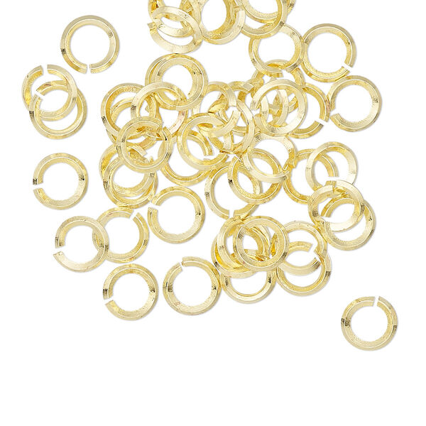 Jump ring, brass, 6mm hand-cut round diamond wire, 3.8mm inside diameter, 17 gauge. Sold per pkg of 50. image number 0