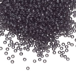 Seed bead, Preciosa Ornela Czech glass, pkg/500g, #11 rocaille, transparent grey, (40010).