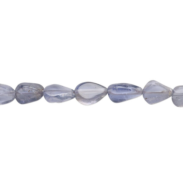 Bead, iolite (dyed), 6x4mm-10x6mm hand-cut flat teardrop, C grade, Mohs hardness 7 to 7-1/2. Sold per 13-inch strand. image number 0